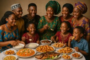 African community enjoying tiwafoods